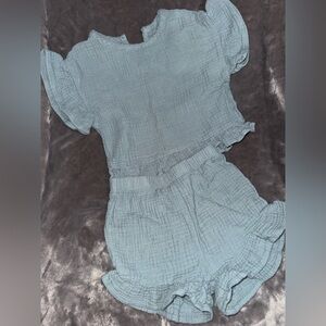 Light Blue Textured Two-Piece Set